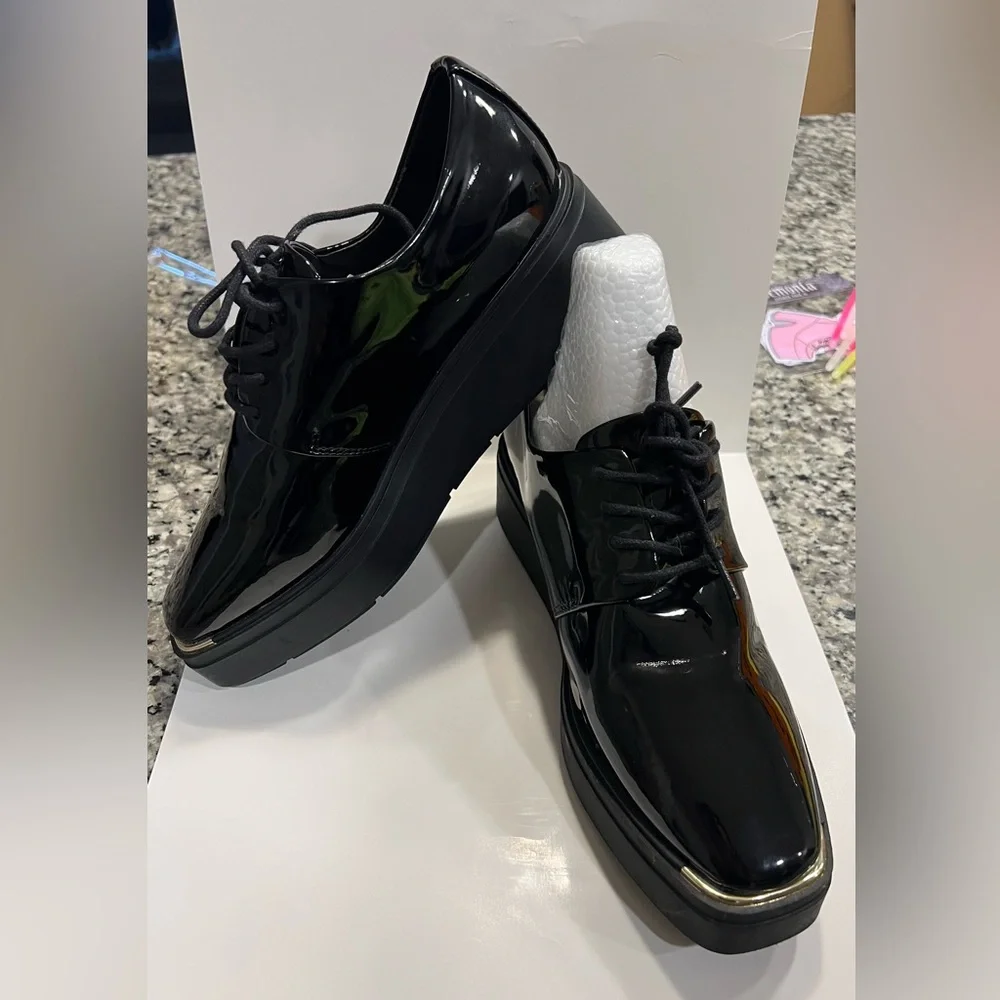 Aldo Black Patent Leather Moccasins - Picture 2 of 4